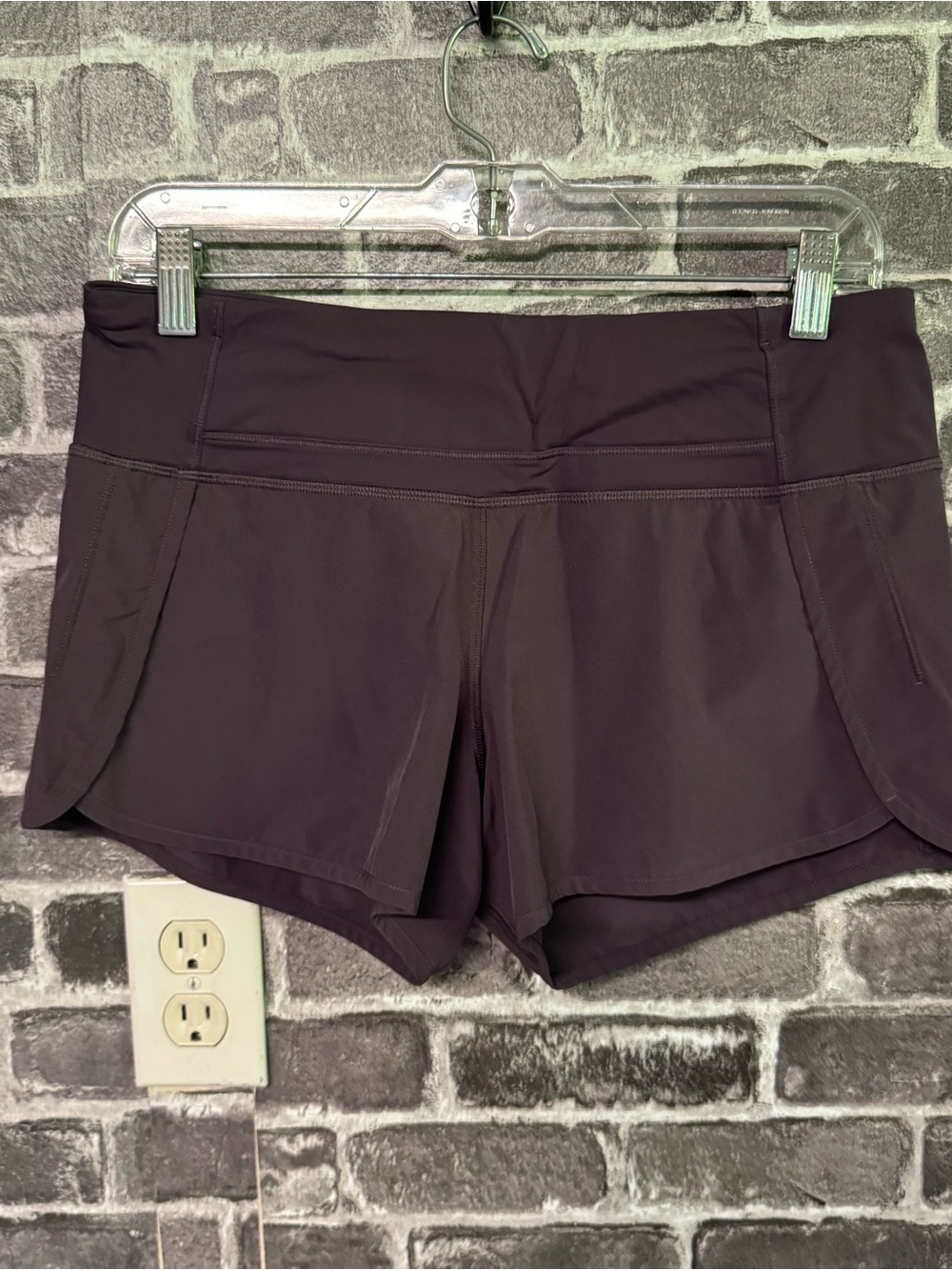 Lululemon Run Times Short 4-way Stretch 4" black currant purple shorts